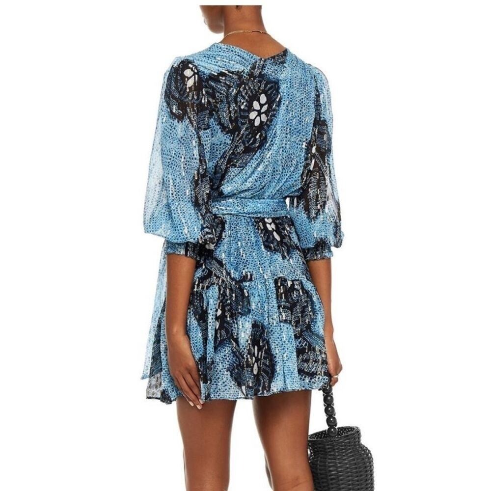 ULLA JOHNSON Noemi shibori dress Blue floral sequin mini Adora in sky size 2 - Picture 9 of 15